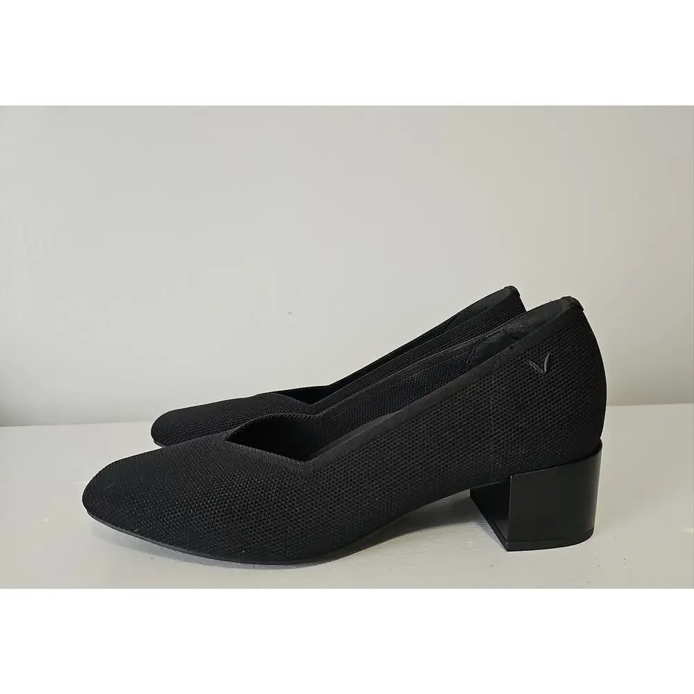 Vivaia Megan Square Toe Block Heel Pumps Womens 39.5 Black - Picture 7 of 16